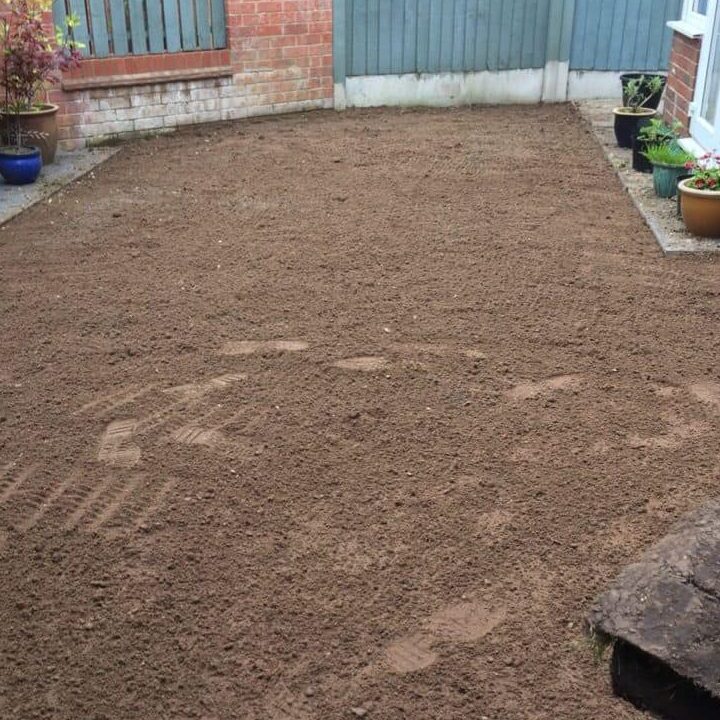levelled garden ready for new grass