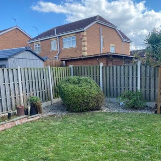 Cleared corner of a garden after tree removal